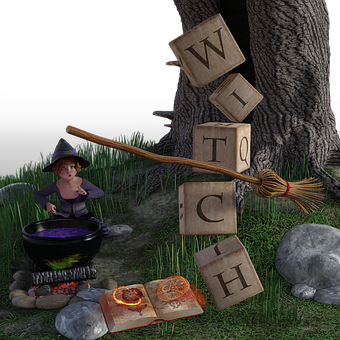 Enchanted Witchcraft Night Scene PNG with transparent background
