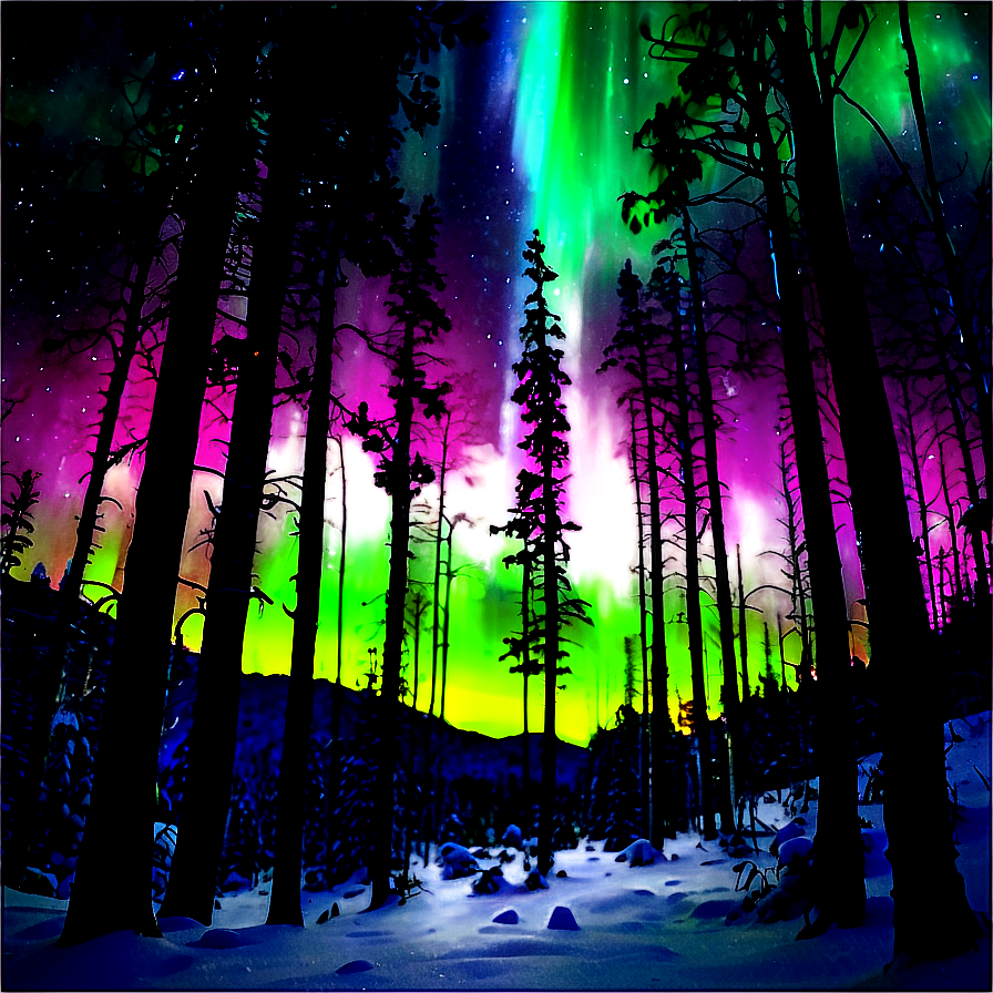 Enchanting Aurora Forest View Png Ilh