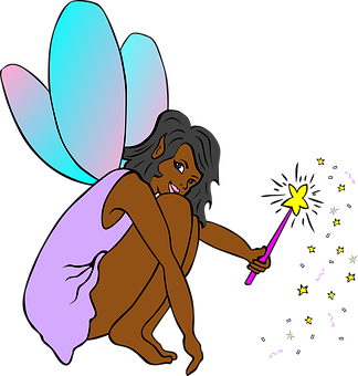 Enchanting Fairywith Magic Wand PNG with transparent background