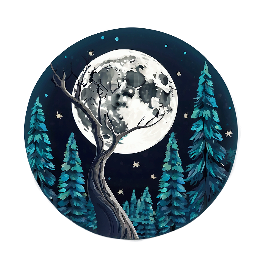 "Enchanting Moon Illustration PNG" d PNG with transparent background