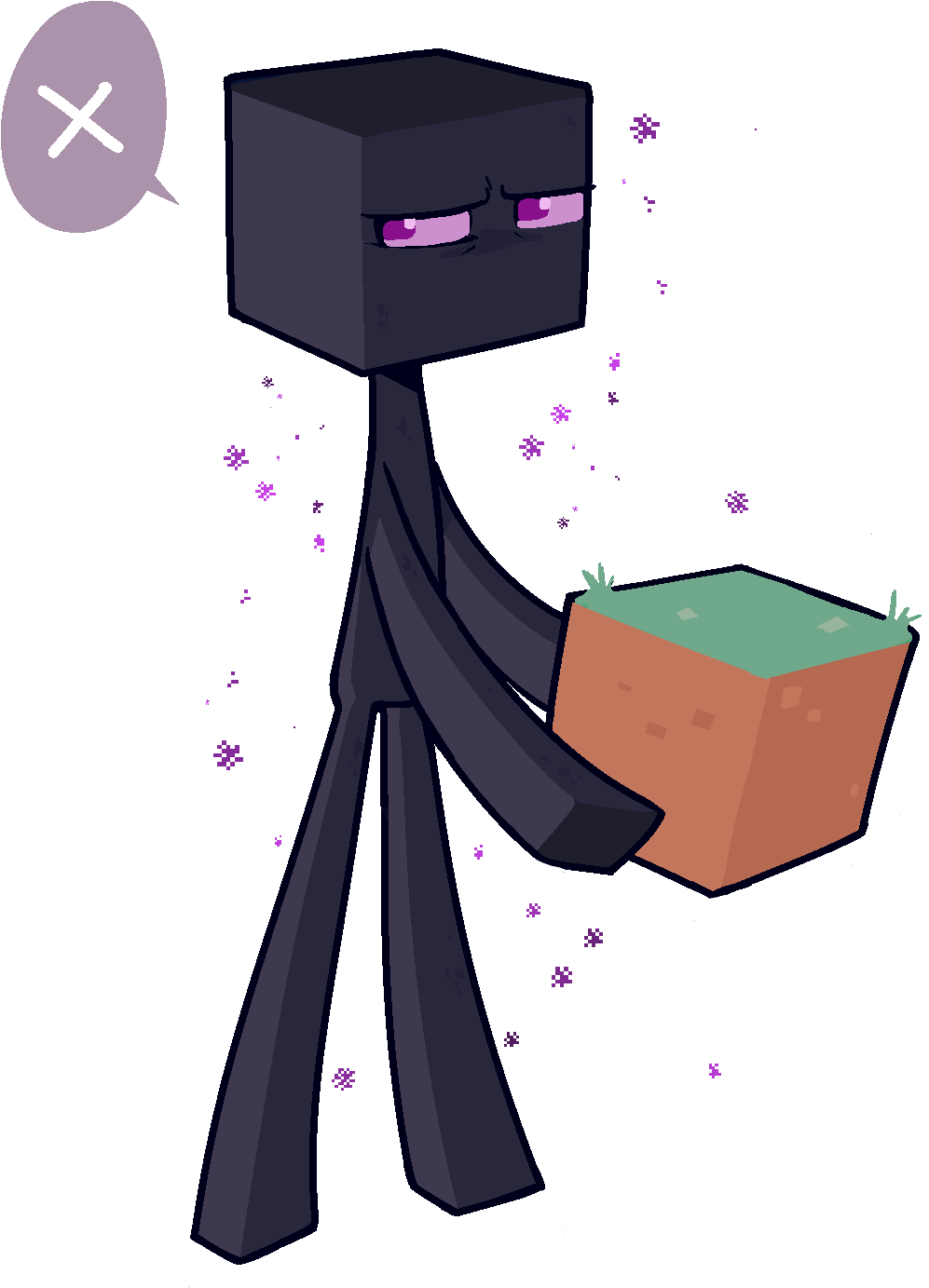 Enderman Holding Block Artwork