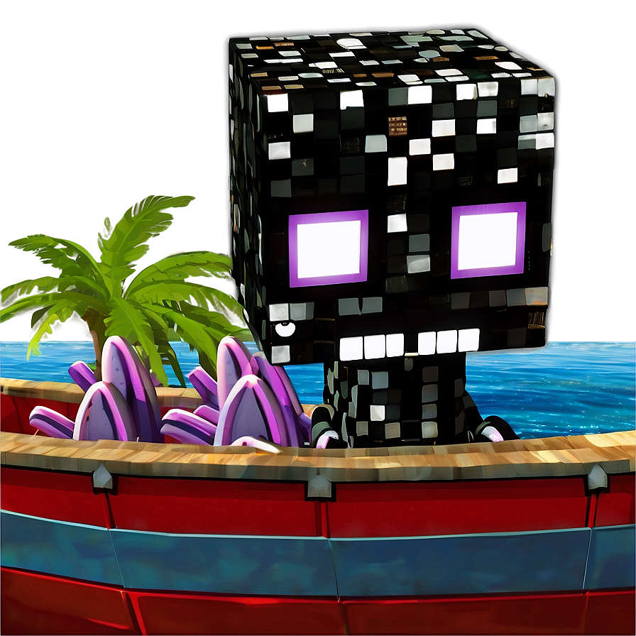 Enderman In Boat Sailing Png 43