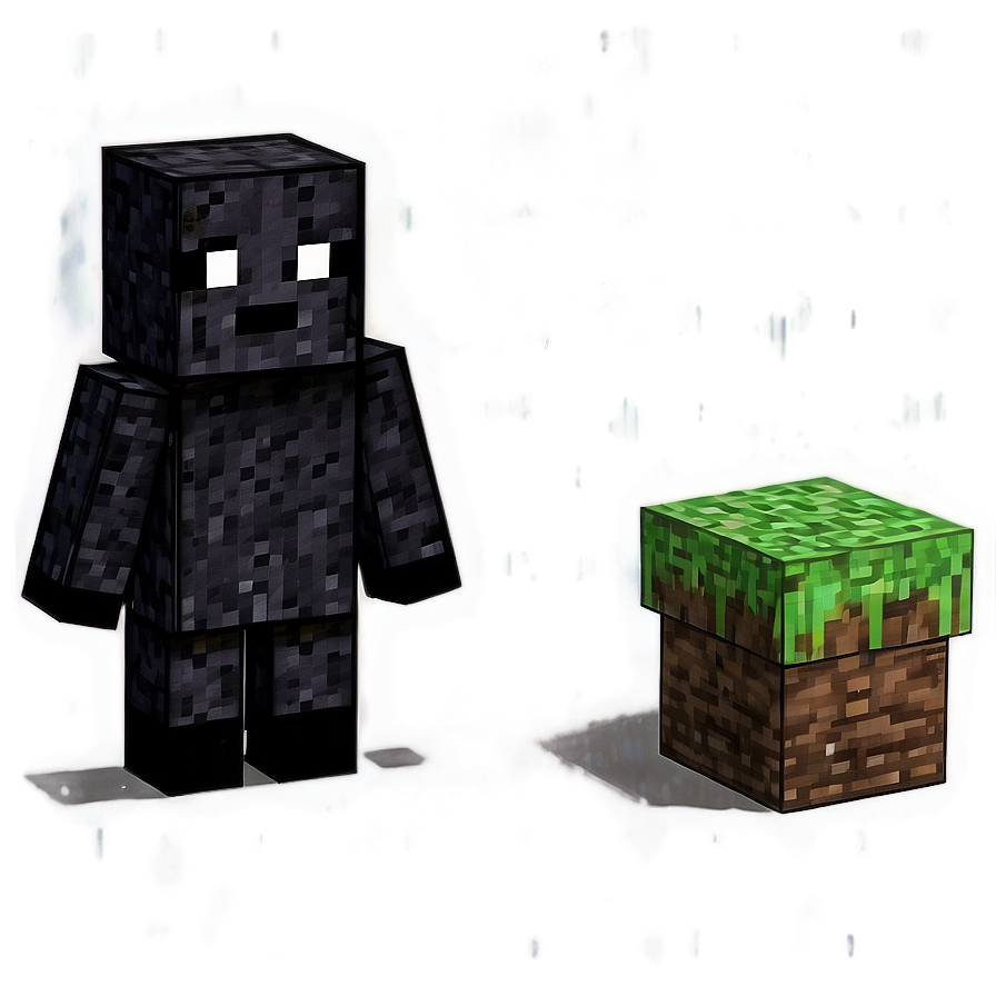 Enderman In Minecraft Village Png Qig95