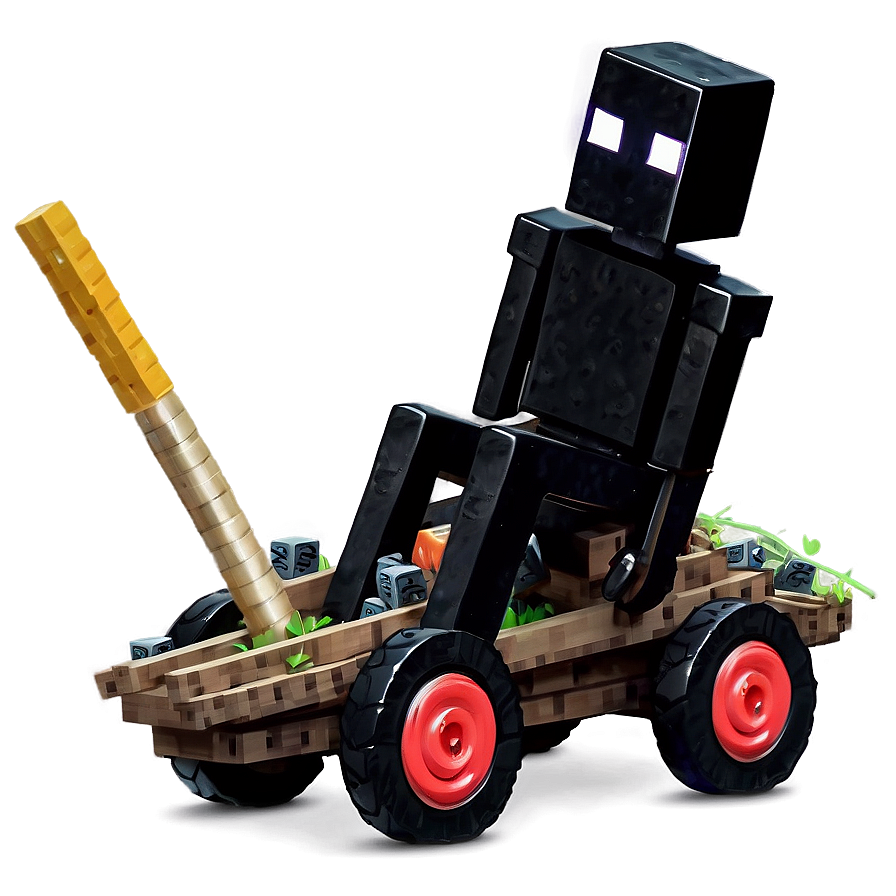 Enderman Riding A Minecart Png 61