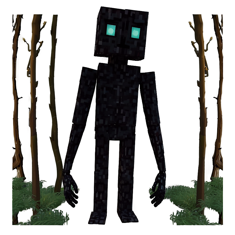 Enderman Teleporting In Forest Png Glf