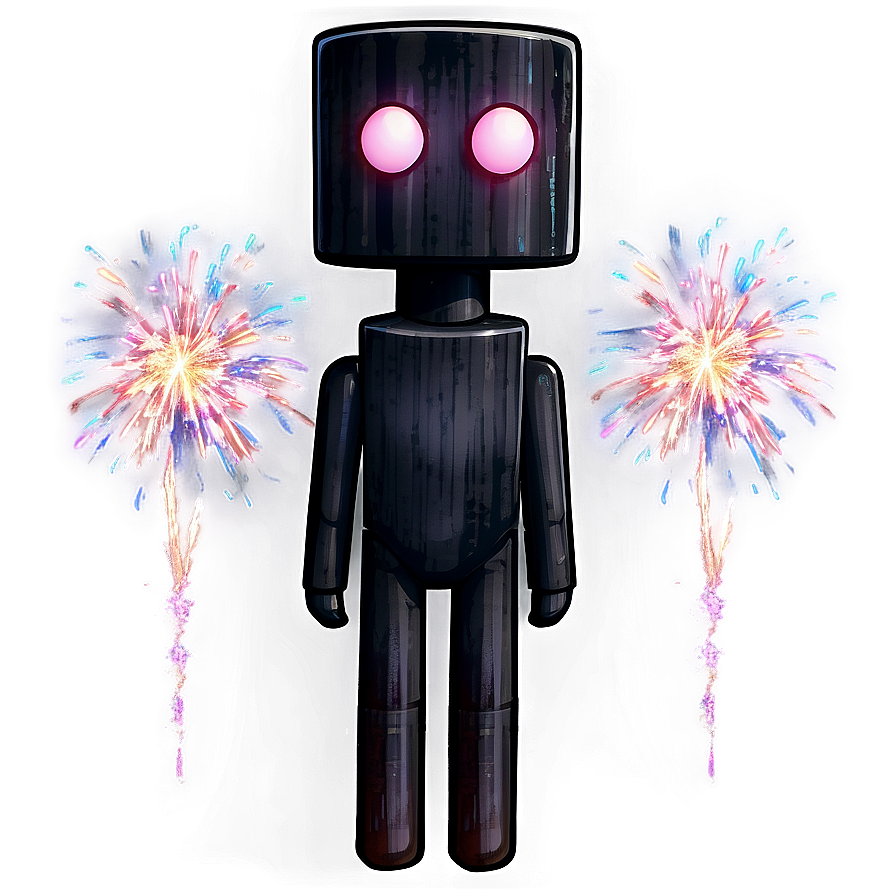 Enderman With Fireworks Background Png 05242024