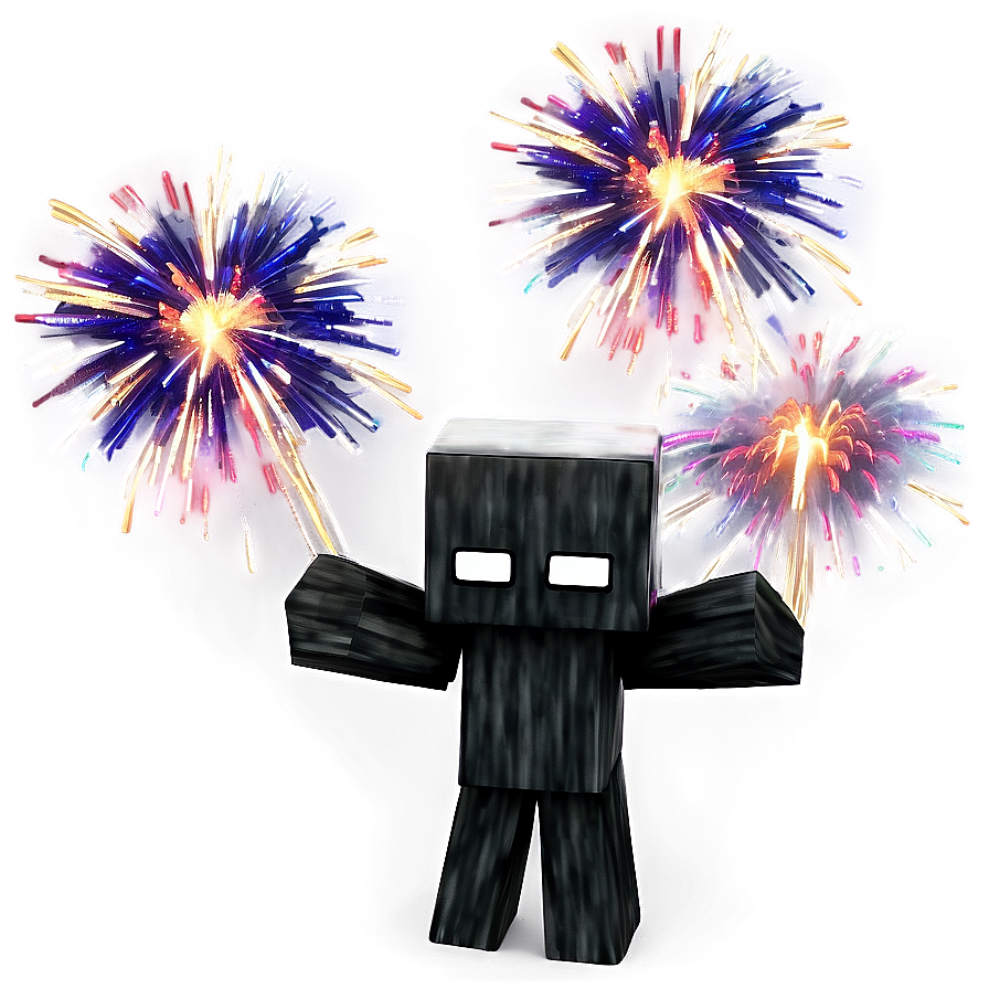 Enderman With Fireworks Background Png 55