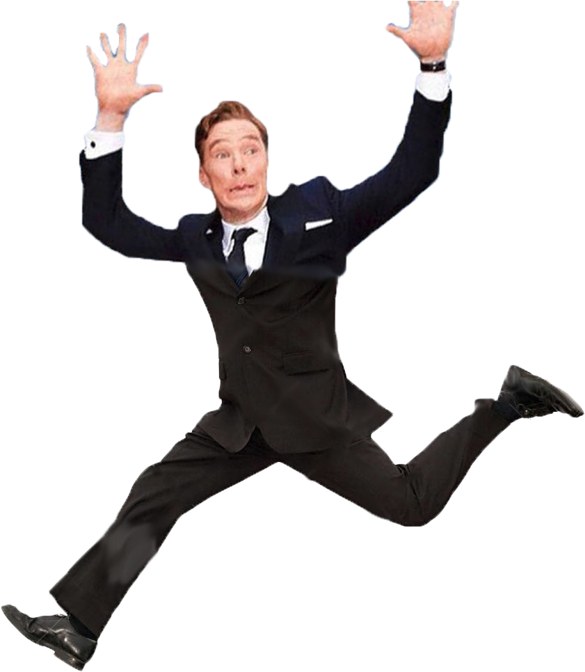 Energetic Businessman Jumping