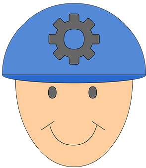 Engineer Emojiwith Hard Hatand Gear PNG with transparent background