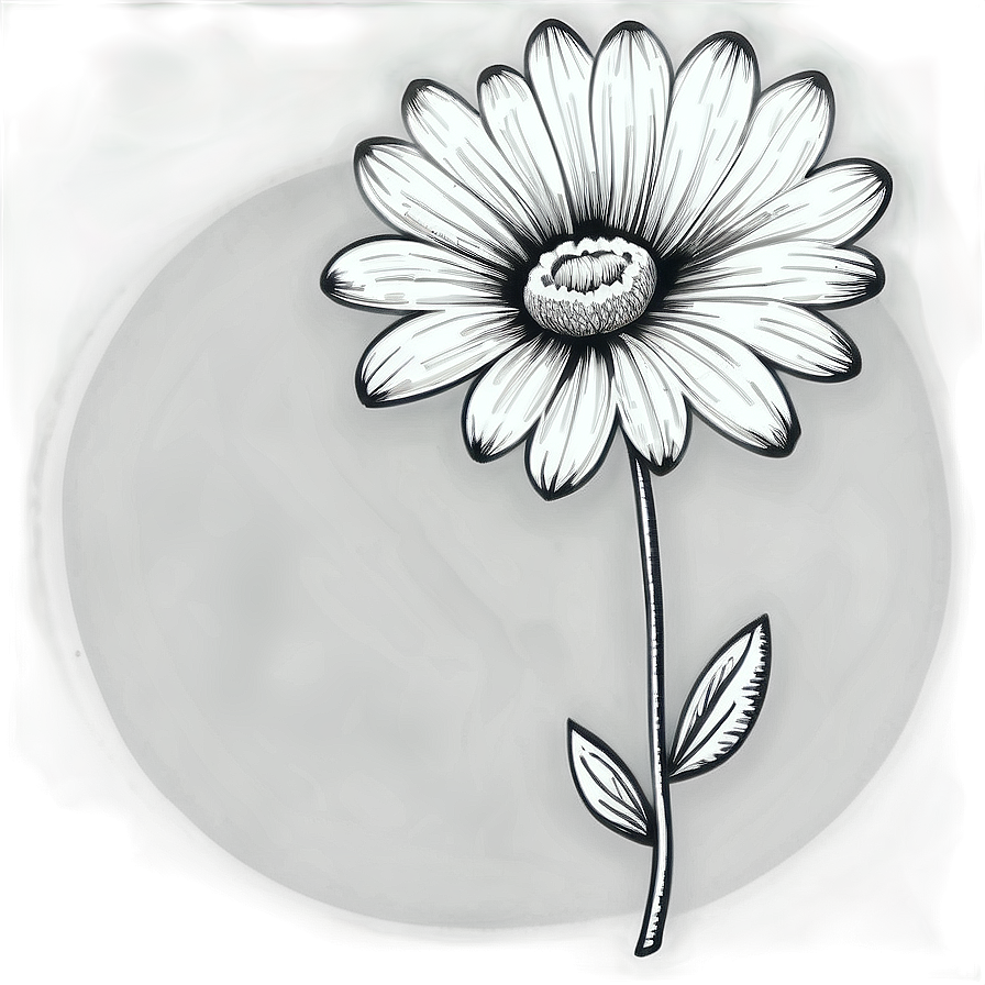 Engraved Black And White Flowers Png 66