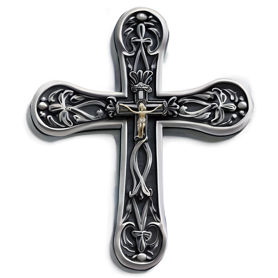 Engraved Catholic Cross Motif Png Wlq19