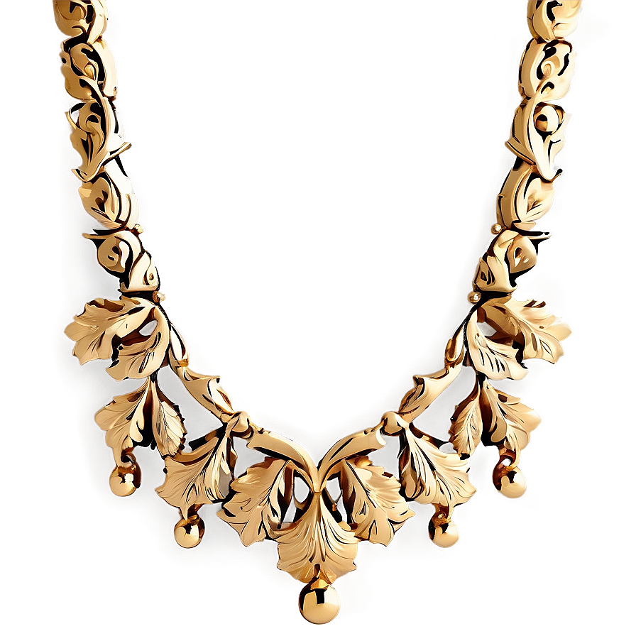 Engraved Gold Necklace Png 90