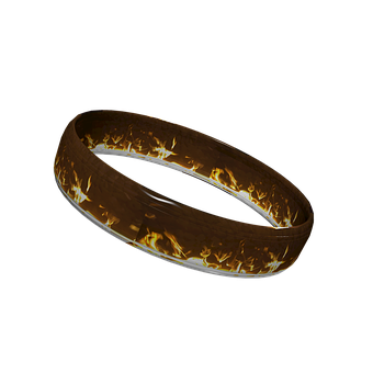 Engraved Golden Ringwith Script PNG with transparent background