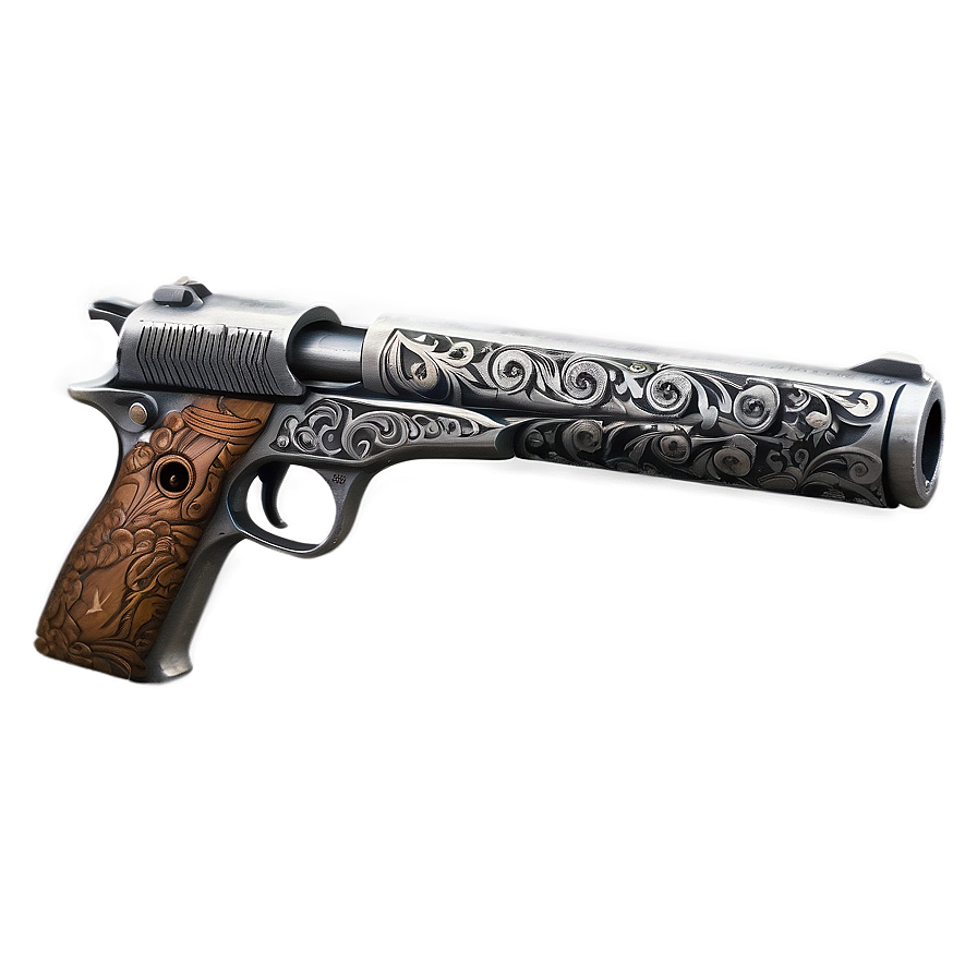 Engraved Pistol Png 18