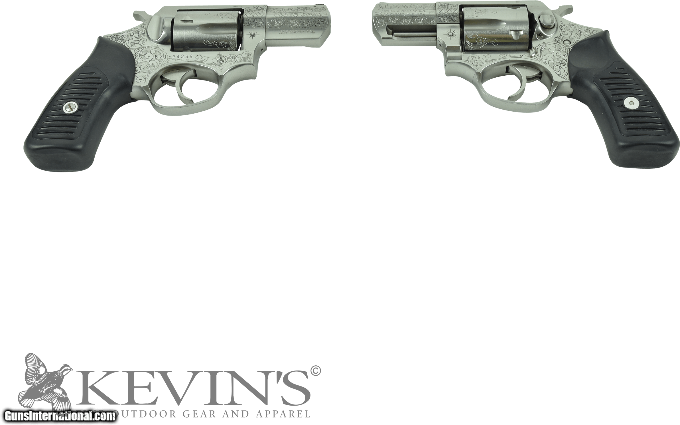 Ruger Sp101 Composed Pair Hand Engraved V - Revolver, HD Png Download PNG with transparent background