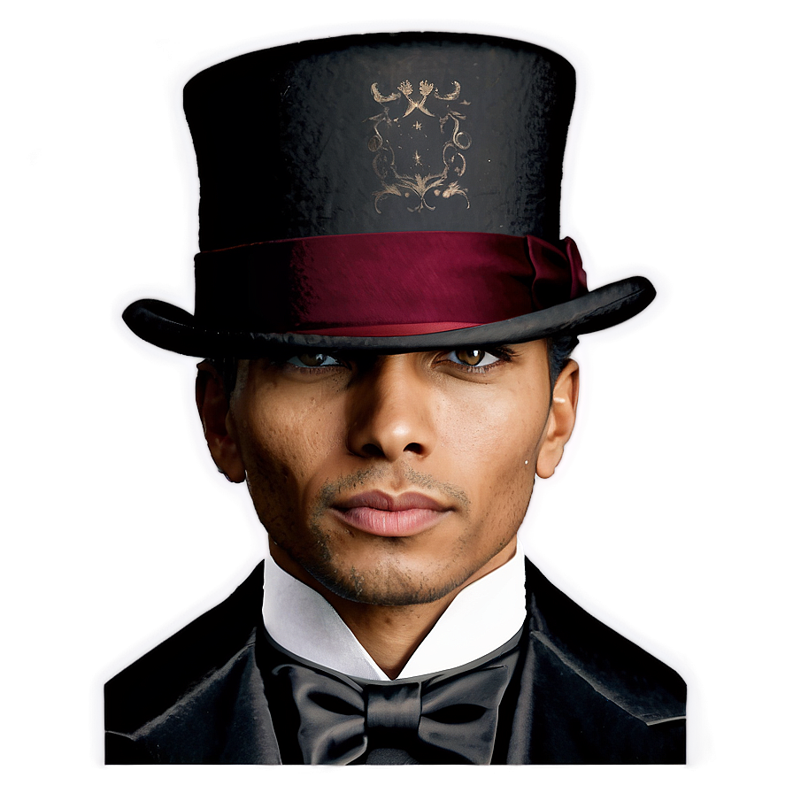 Engraved Vintage Top Hat Png 05042024