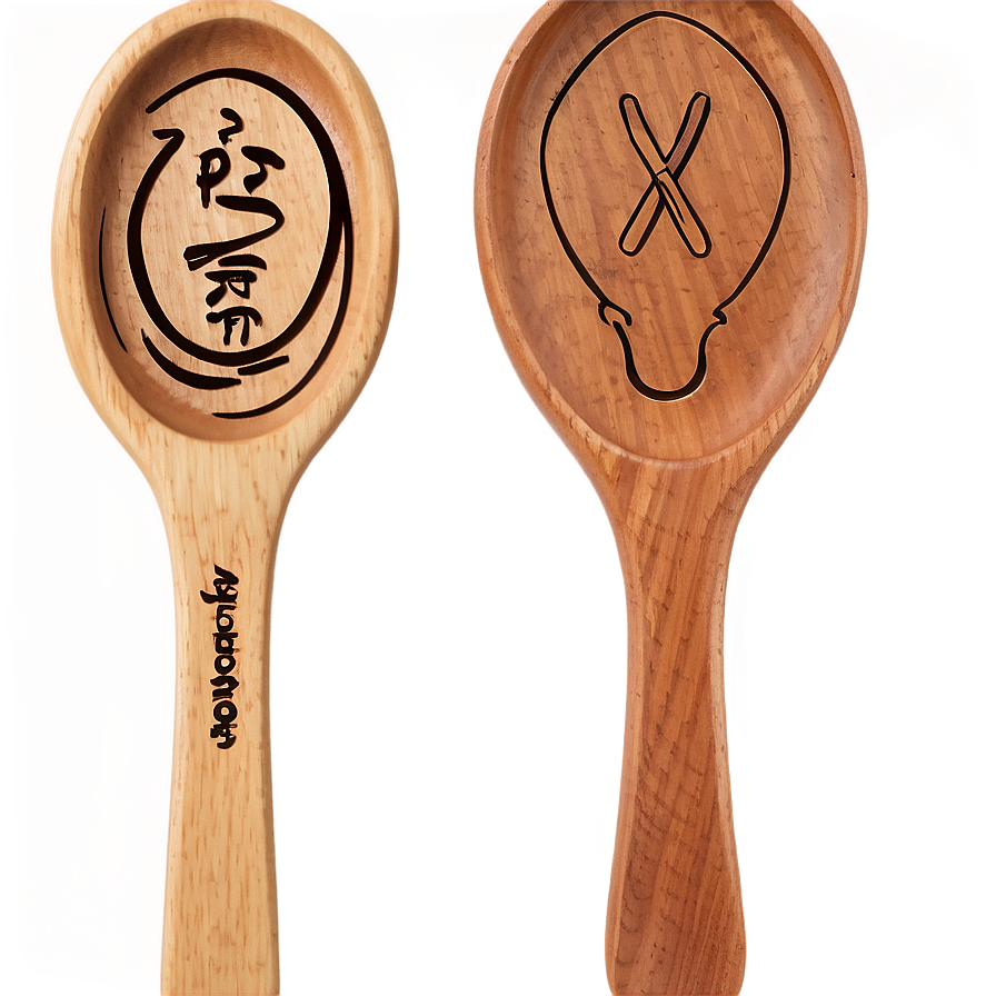 Engraved Wooden Spoon Png 47