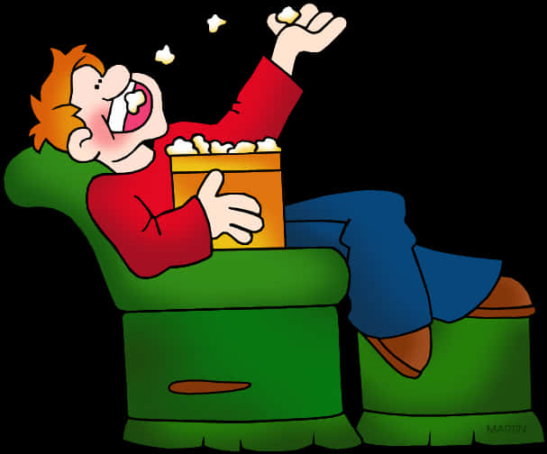 Enjoying Popcorn Clipart