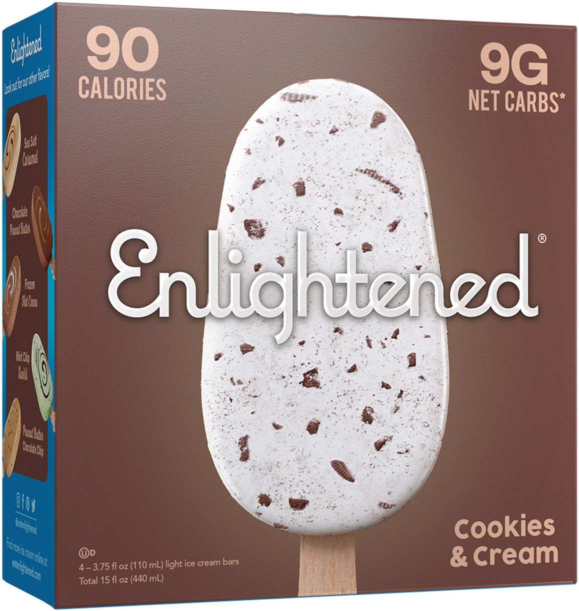 Enlightened Ice Cream Bars Cookies And Cream, HD Png Download PNG with transparent background