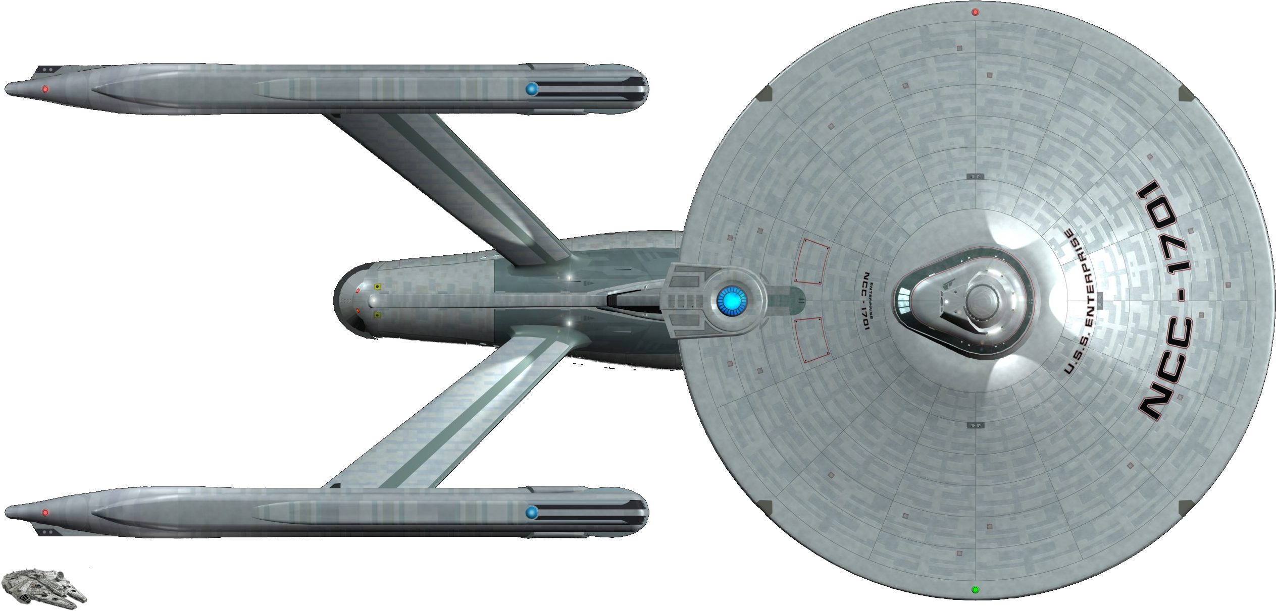 Enterprise Millennium Falcon Size Comparison, HD Png Download PNG with transparent background