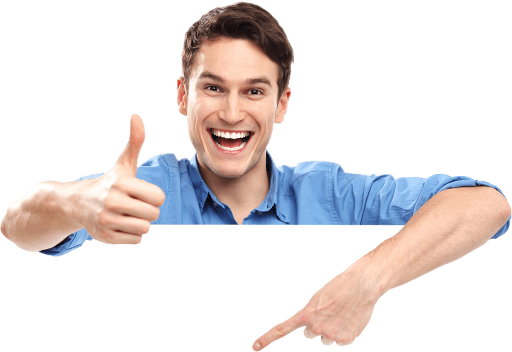 Enthusiastic Man Giving Thumbs Up