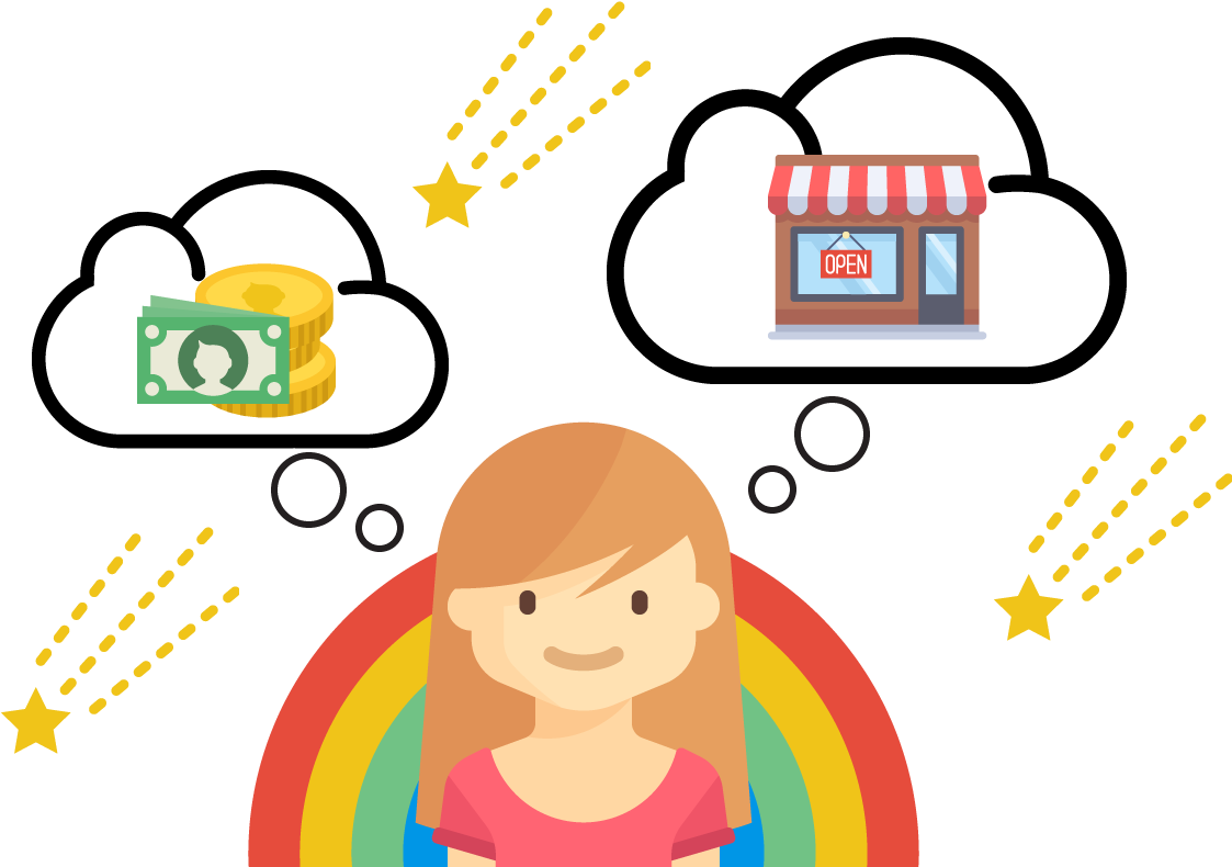 Entrepreneurial Dreams Illustration PNG with transparent background
