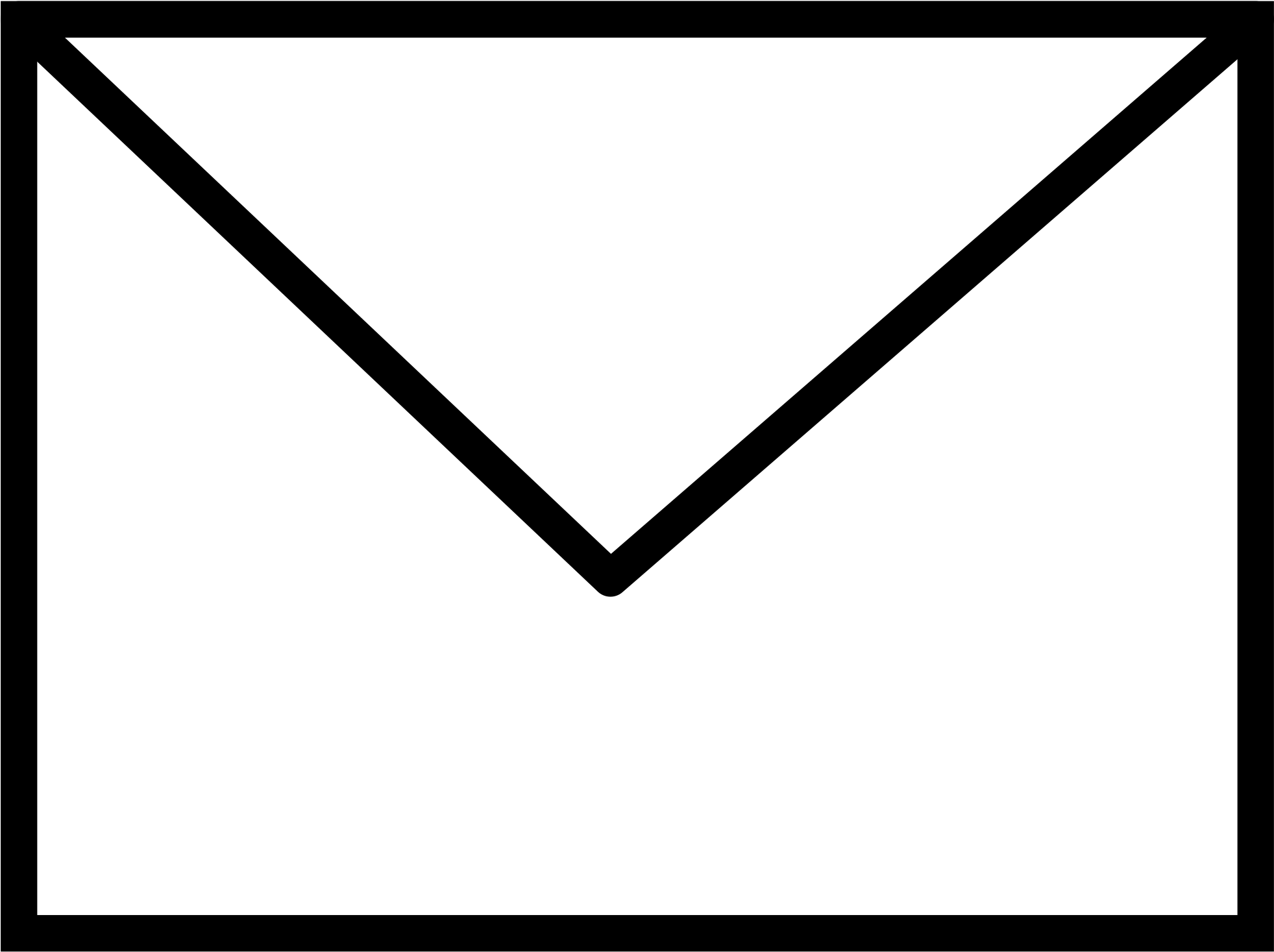 Envelope Icon Simple Blackand White PNG image with a transparent background, free high-resolution download