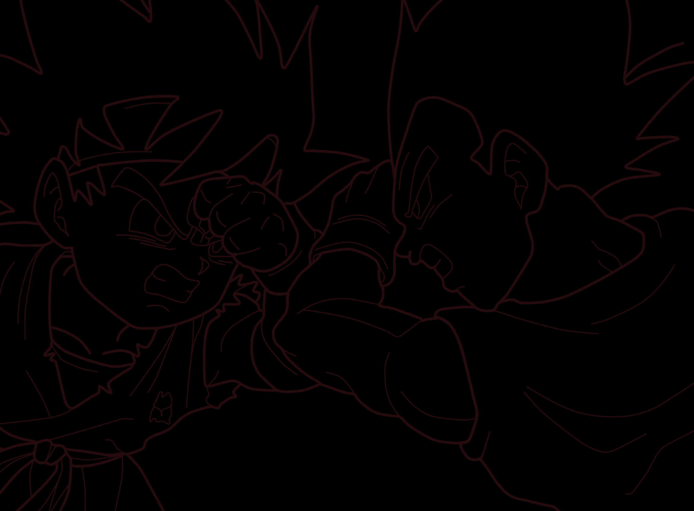 Epic Saiyan Confrontation PNG with transparent background