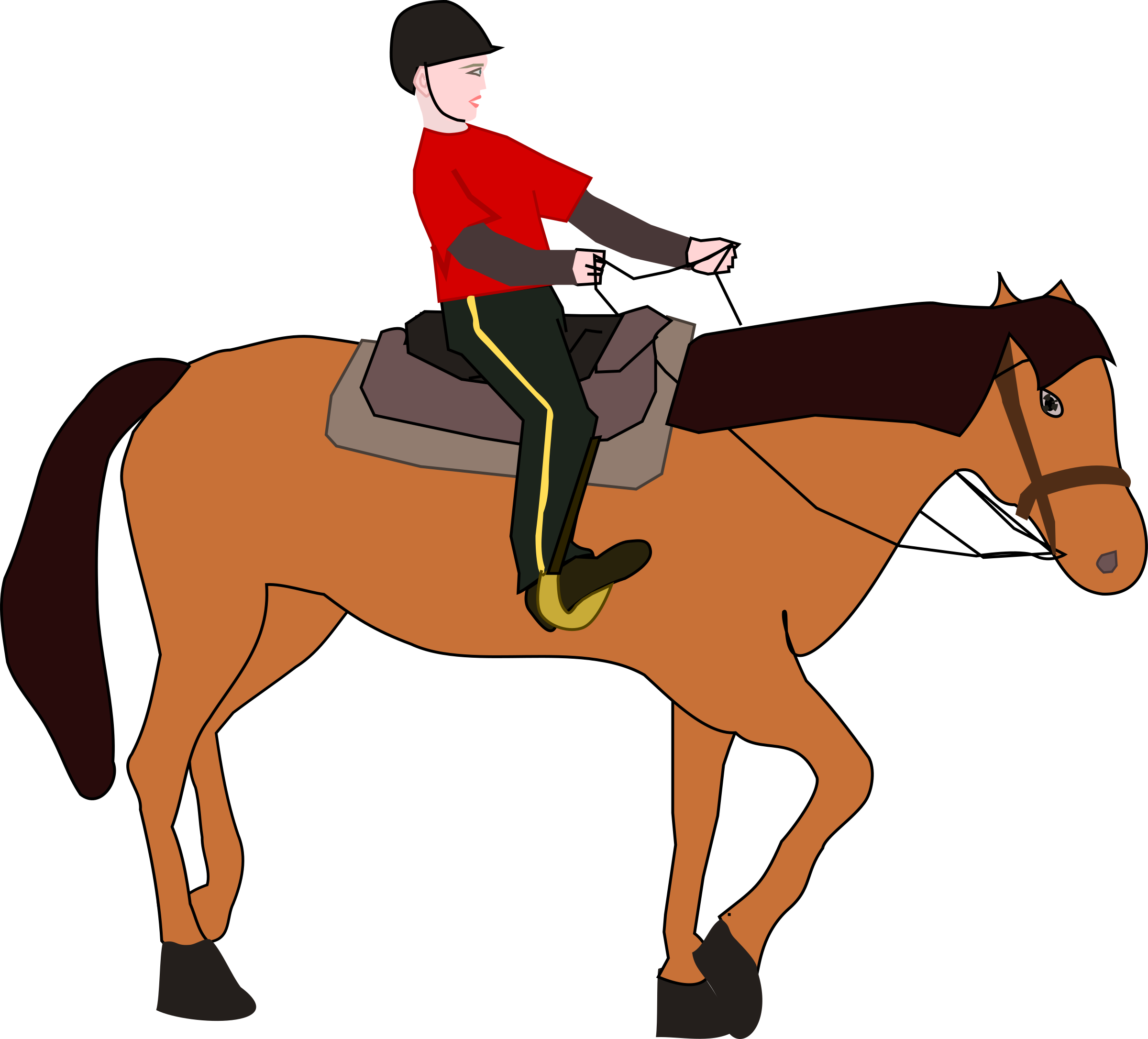 Equestrian_ Rider_in_ Red_ Shirt