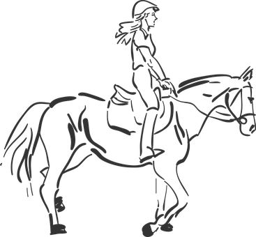 Equestrian Silhouette Art PNG with transparent background