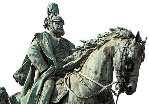 Equestrian Statue Historical Figure PNG with transparent background