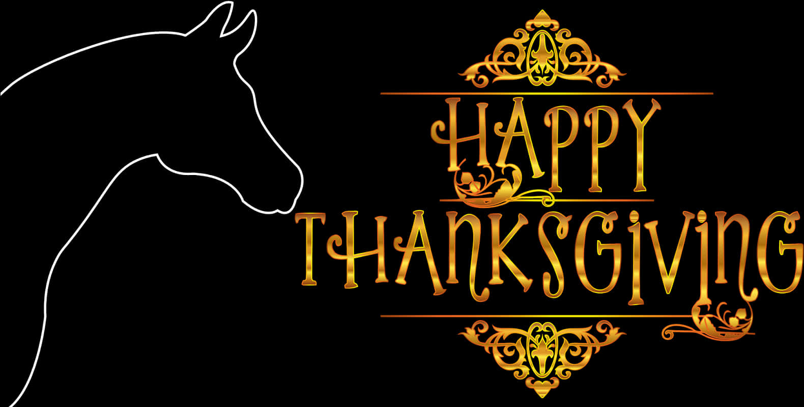 Equestrian Thanksgiving Greeting PNG with transparent background