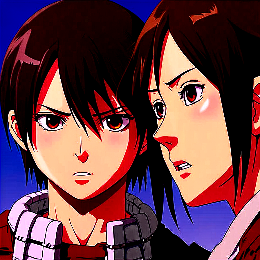 Eren Yeager and Mikasa Ackerman PNG qnd61 PNG with transparent background