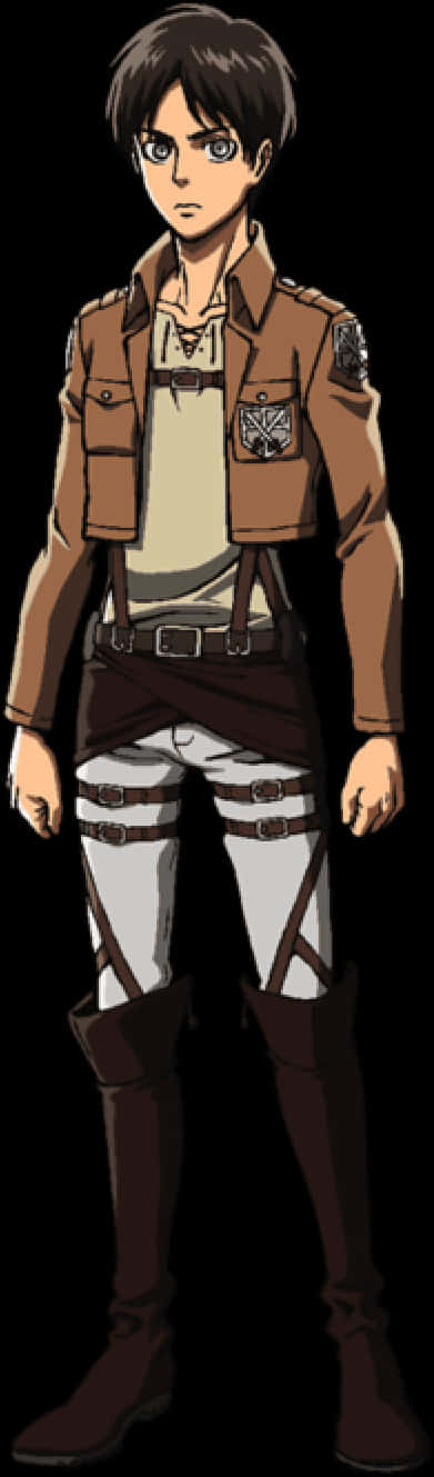 Eren Yeager Attackon Titan Character PNG with transparent background