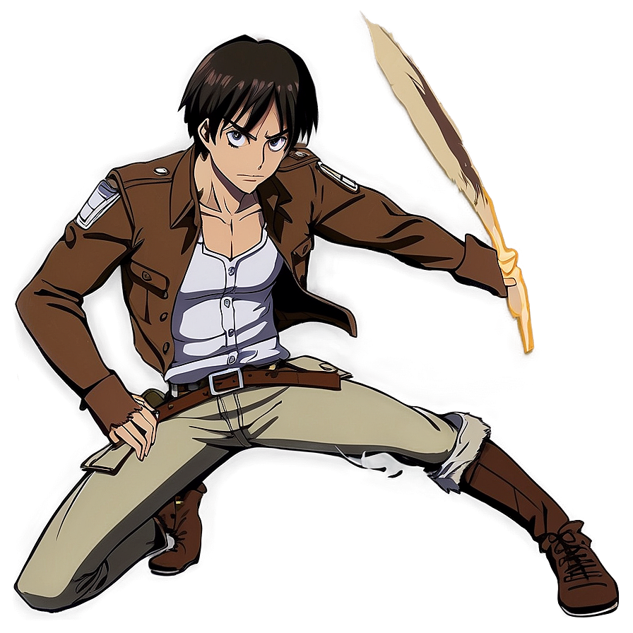 Eren Yeager Fighting Stance PNG cit PNG with transparent background