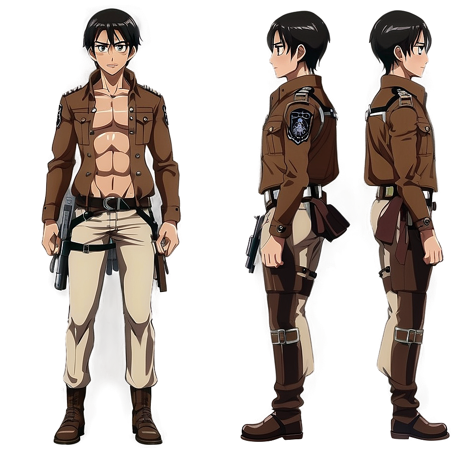 Eren Yeager Full Body Shot PNG cak PNG with transparent background
