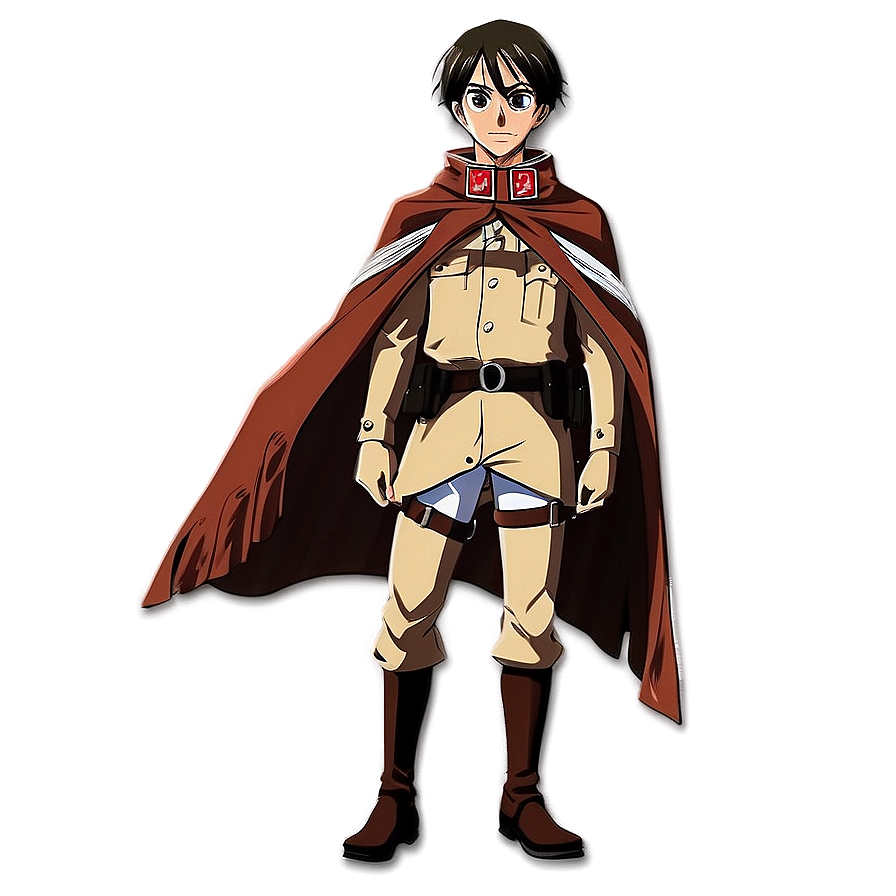 Eren Yeager with Scout Regiment Cape PNG bbl PNG with transparent background