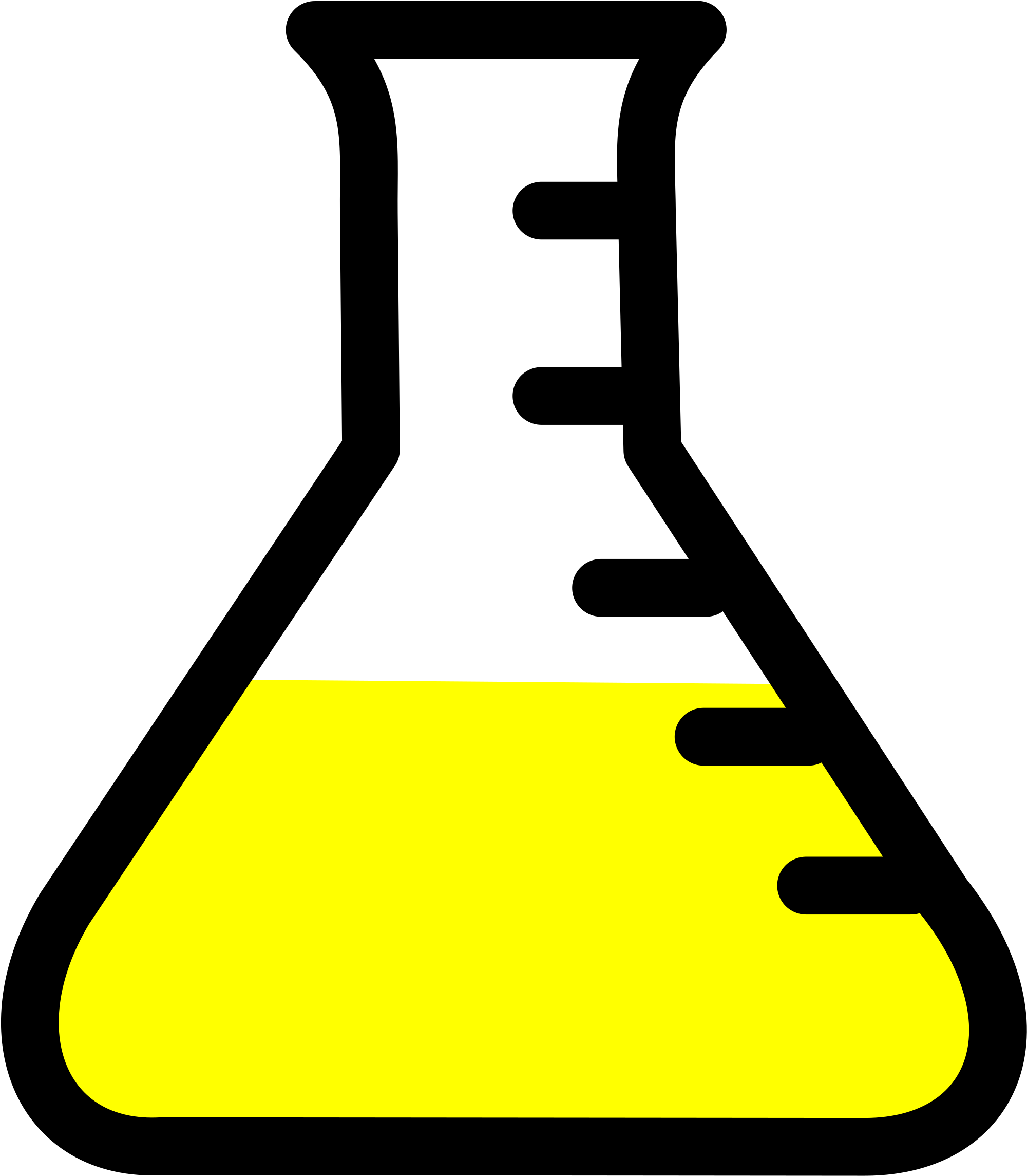 Erlenmeyer Flask Yellow Liquid