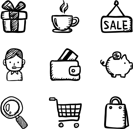 Essential Set - Doodle Shop Png, Transparent Png PNG with transparent background