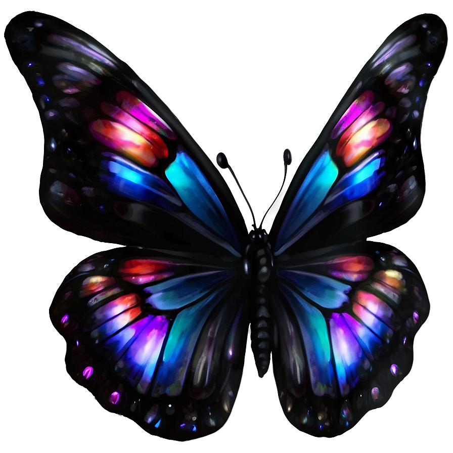 Ethereal Black Butterfly Png Fej46