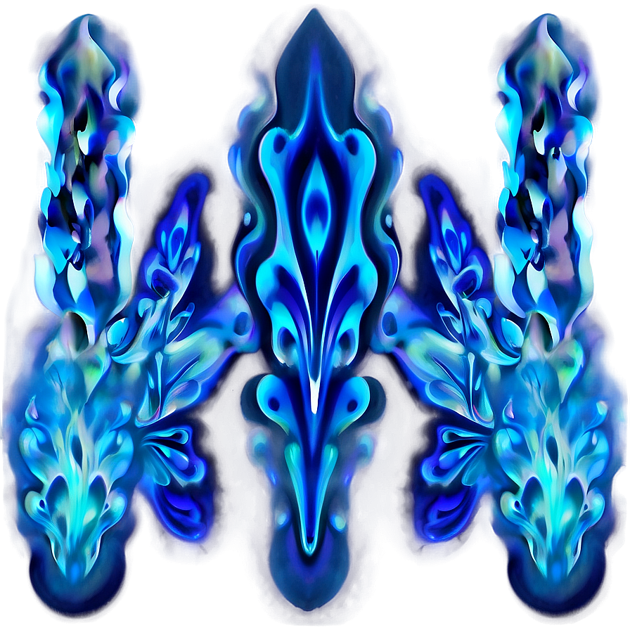 Ethereal Blue Flame Pattern Png Hxv