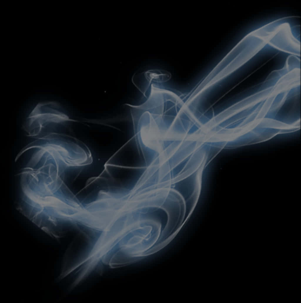 Ethereal_ Blue_ Smoke_ Art PNG with transparent background