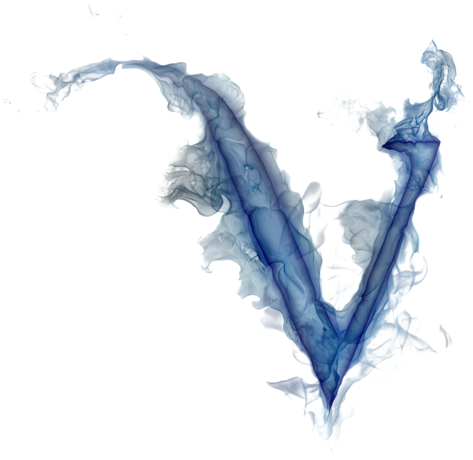 Ethereal Blue Smoke Art PNG with transparent background