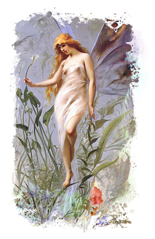 Ethereal Fairyin Garden PNG with transparent background