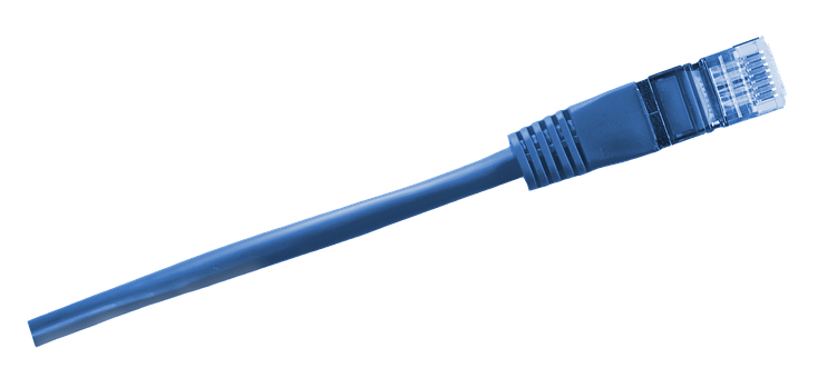 Ethernet Cable Isolatedon Black PNG with transparent background