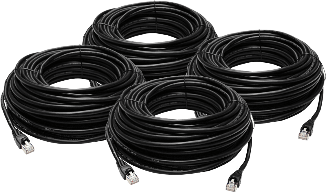 Ethernet Cables Coiled Black