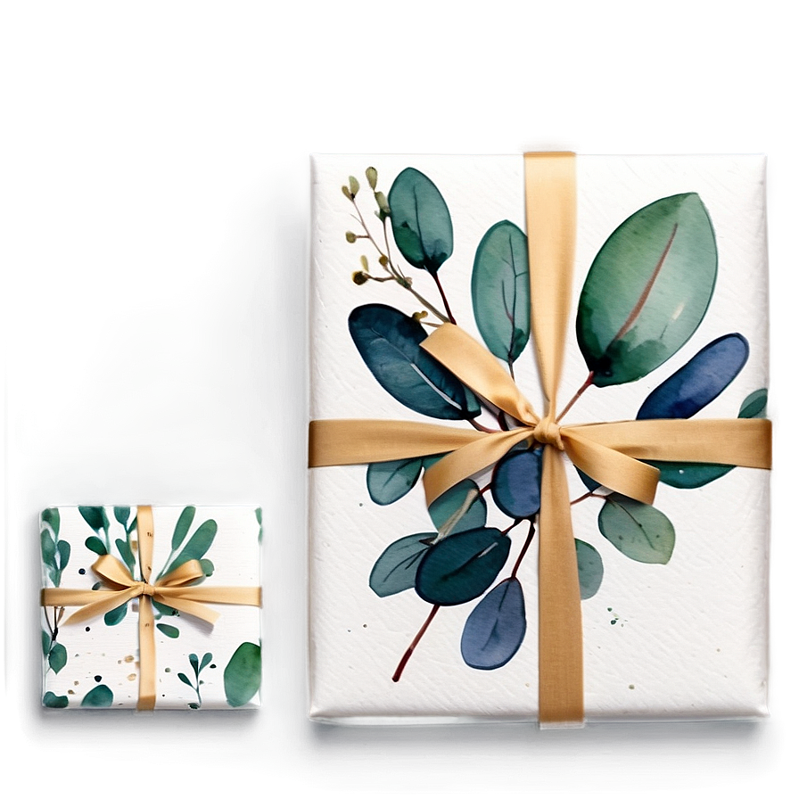 Eucalyptus Watercolor Gift Wrap Png Mju