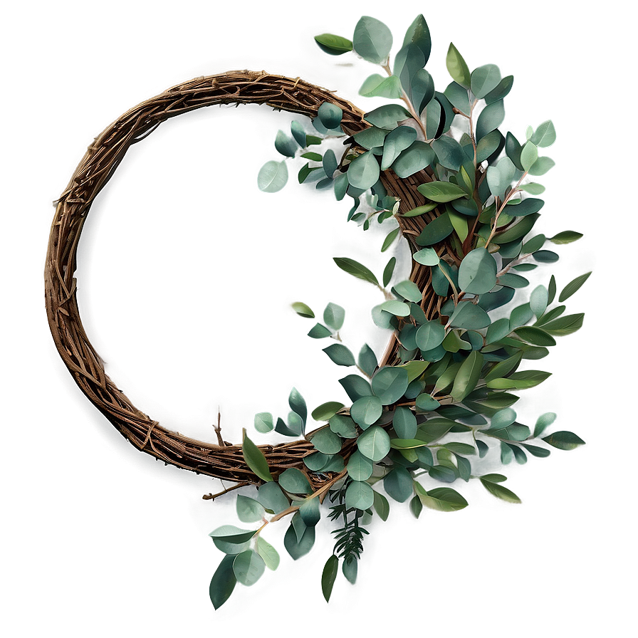 Eucalyptus Wreath PNG jwd PNG image with a transparent background, free high-resolution download