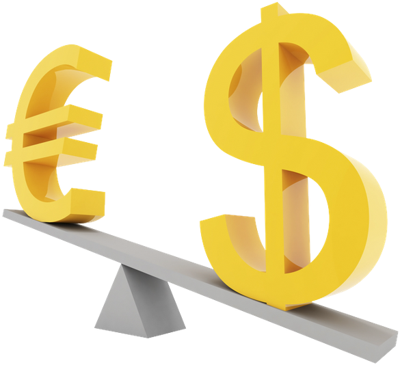 Euro Dollar Balance Scale