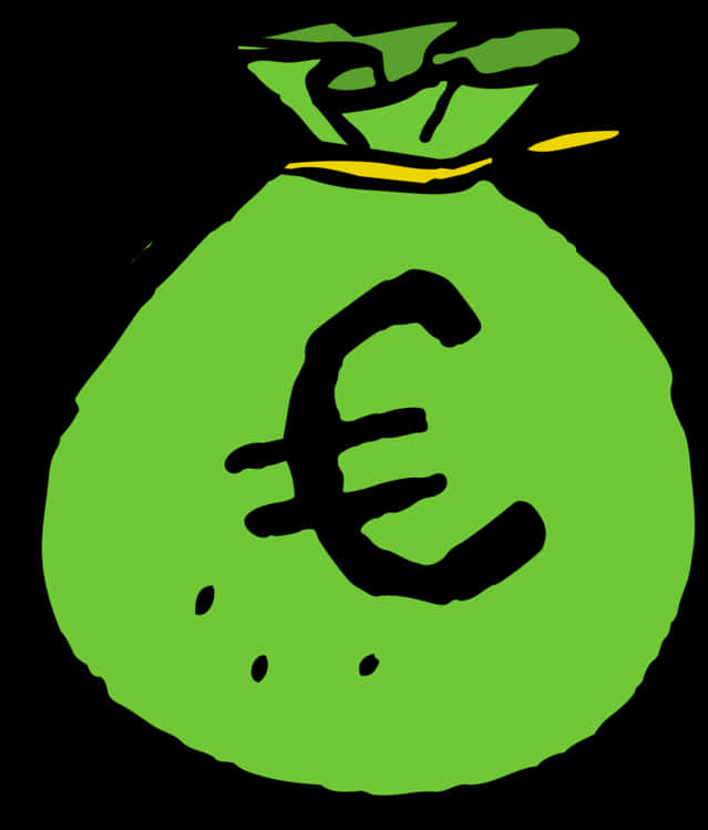 Euro Money Bag Illustration PNG with transparent background